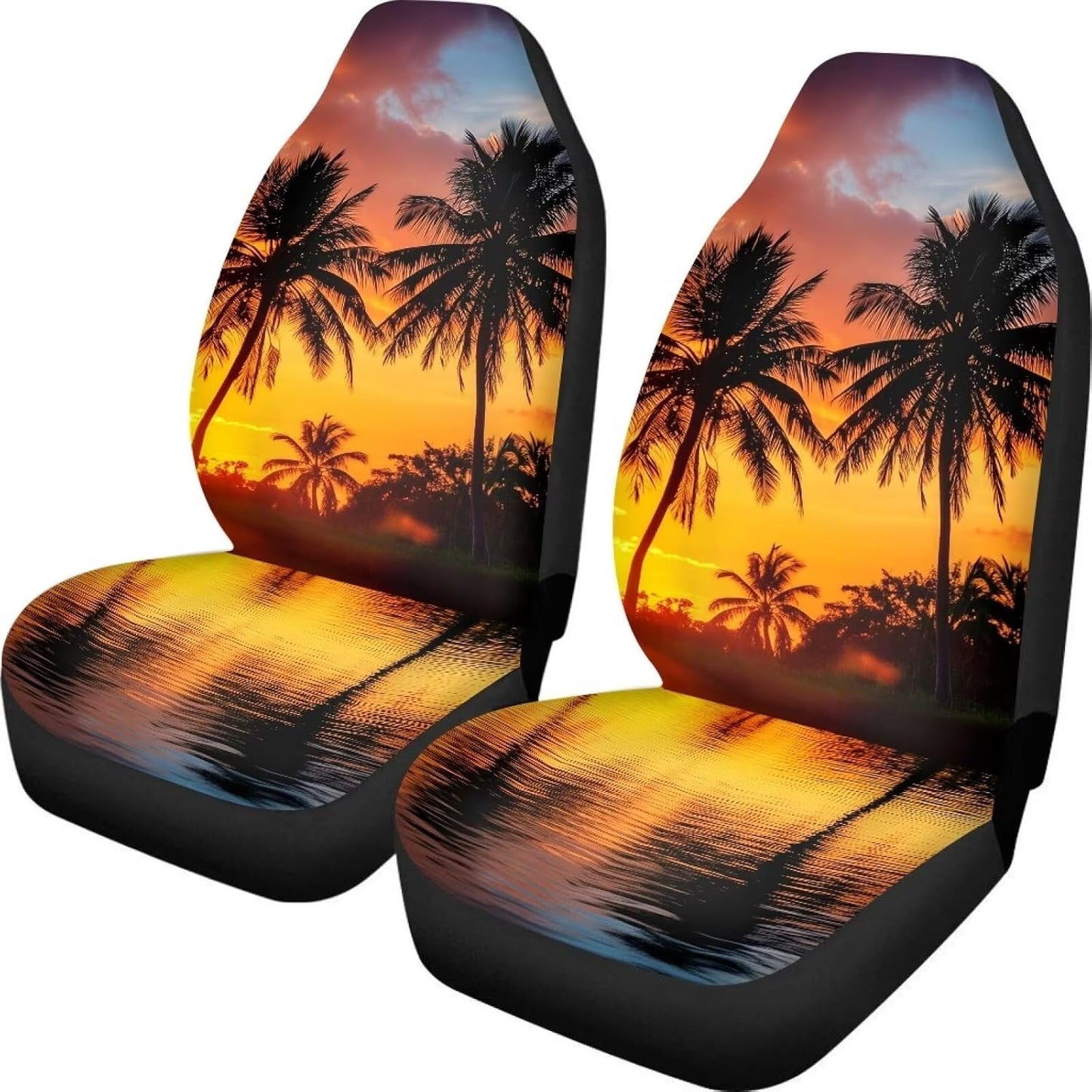 Funda asiento coche diseño palmeras cielo dorado universal