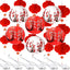 30 Faroles rojos con luz LED flor cerezo decoración hogar