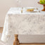 Mantel ovalado lino floral 55x120pulg vintage gris crema