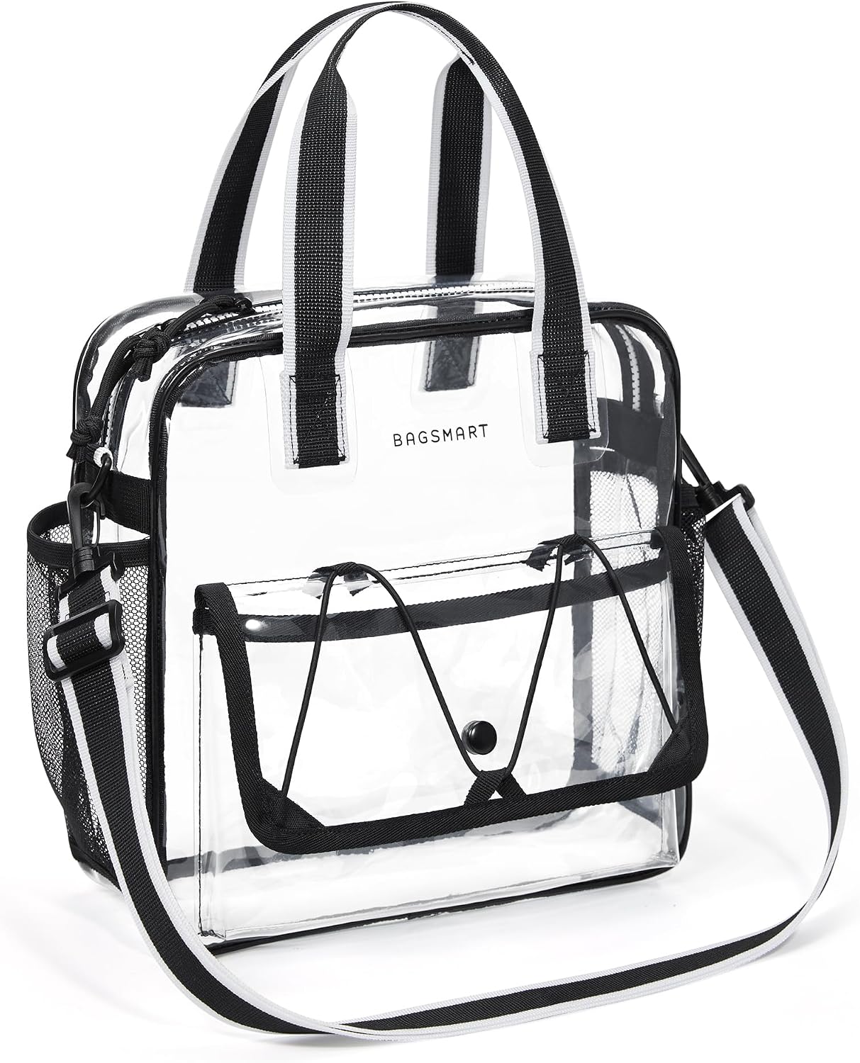 Bolsa tote transparente 12x6x12 con cremallera para eventos