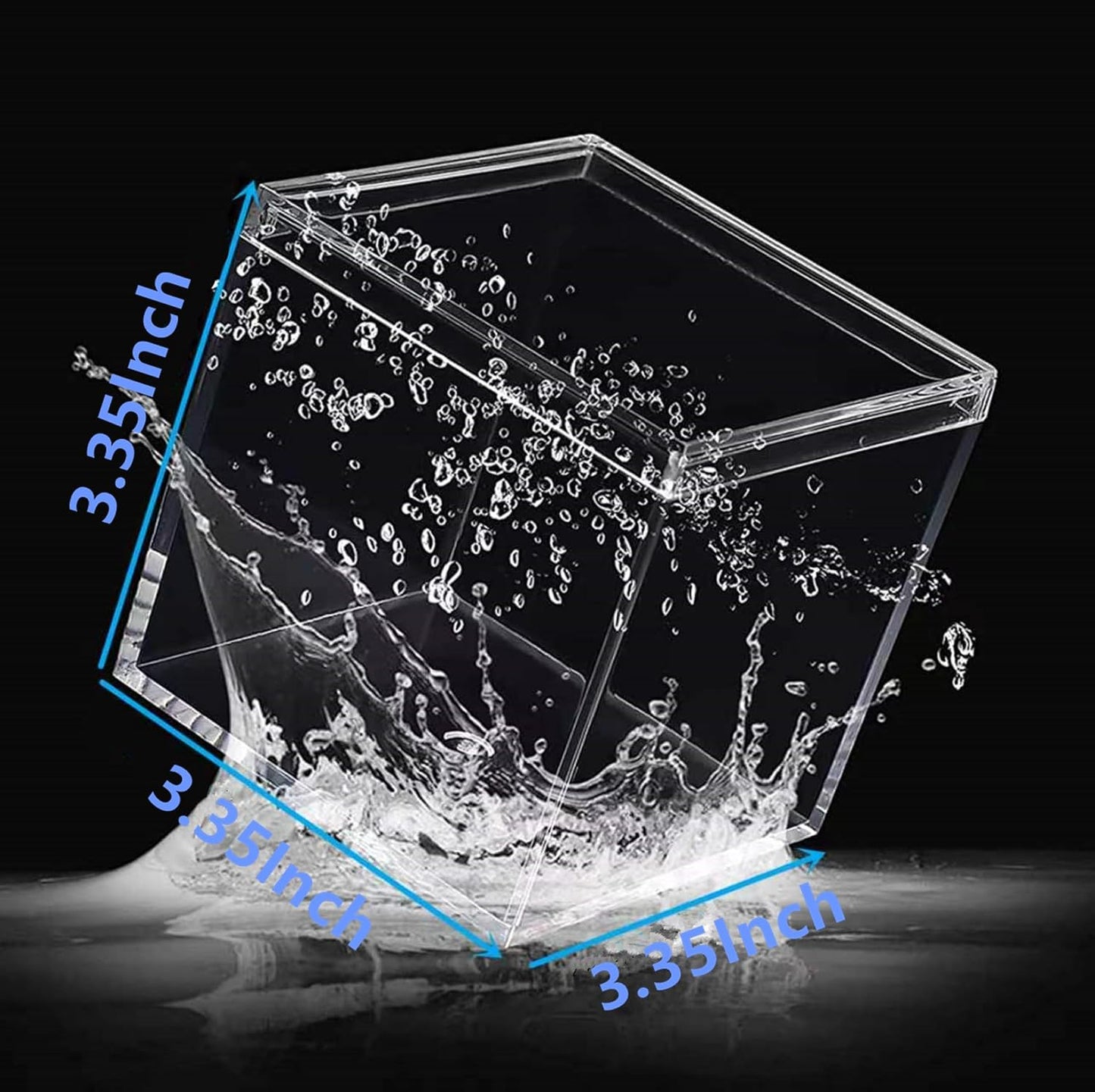 Caja acrílico 2 pzas cubos plástico transparente