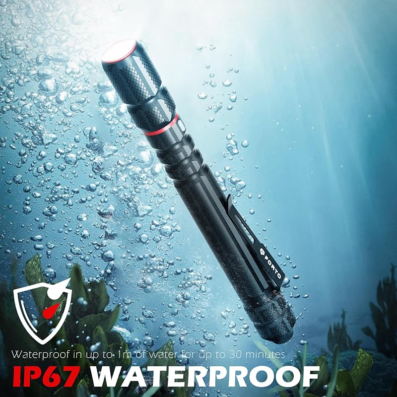 Linterna recargable tipo C 400lúmenes IP67 2 modos pack 2