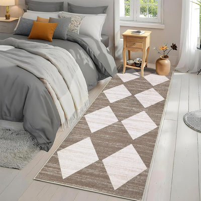 Alfombra lavable antideslizante cuadros pelo bajo cocina pasillo