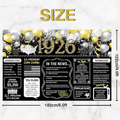 Cartel cumpleaños 100 años para pared decoración 6pulg