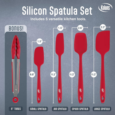 Set 4 Espátulas Silicona Antiadherente Acero Inox