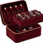 Estuche terciopelo joyas viaje con cremallera rojo