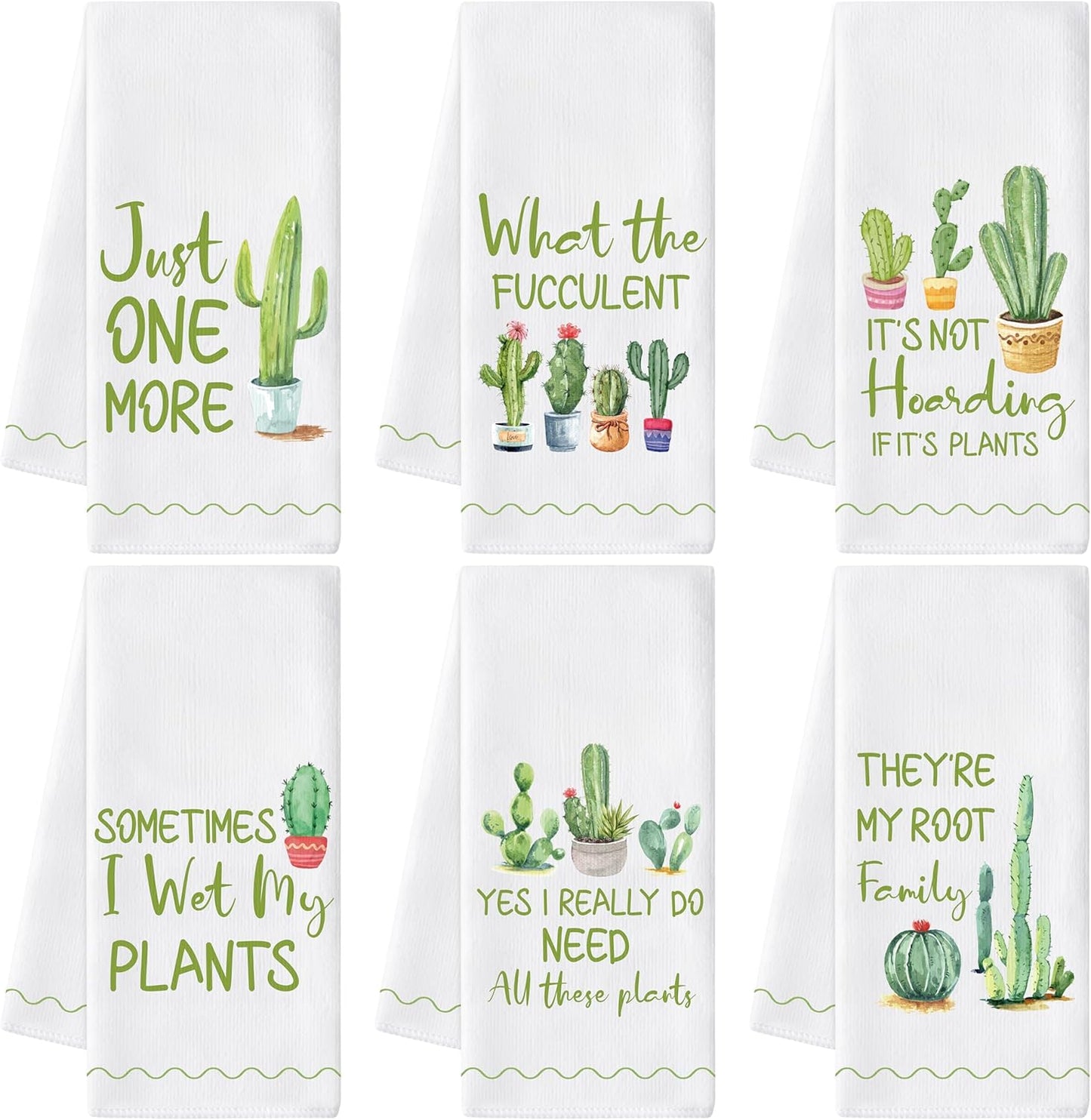 Toalla de mano cactus 6 pzas poliéster decorativa para hogar