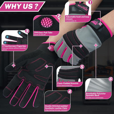 Guantes trabajo mujer seguridad tactiles transpirables rosa