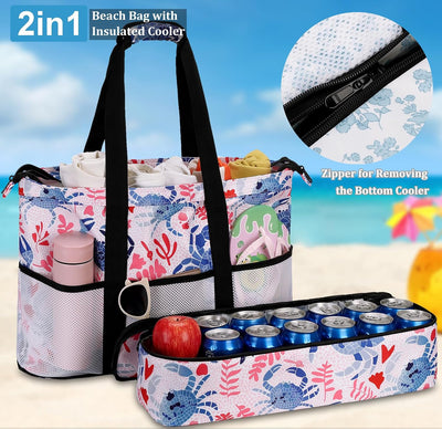 Bolsa playa mujer impermeable con cremallera viajes piscina