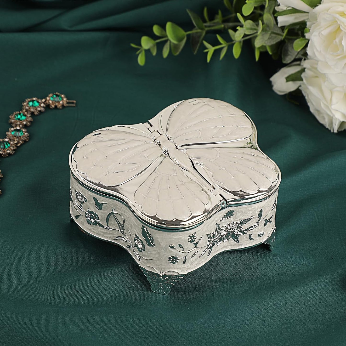 Joyero vintage mariposa para mujer grande