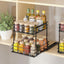 Organiz. especias metal 2 niveles armario 9.65x10.7x10.24