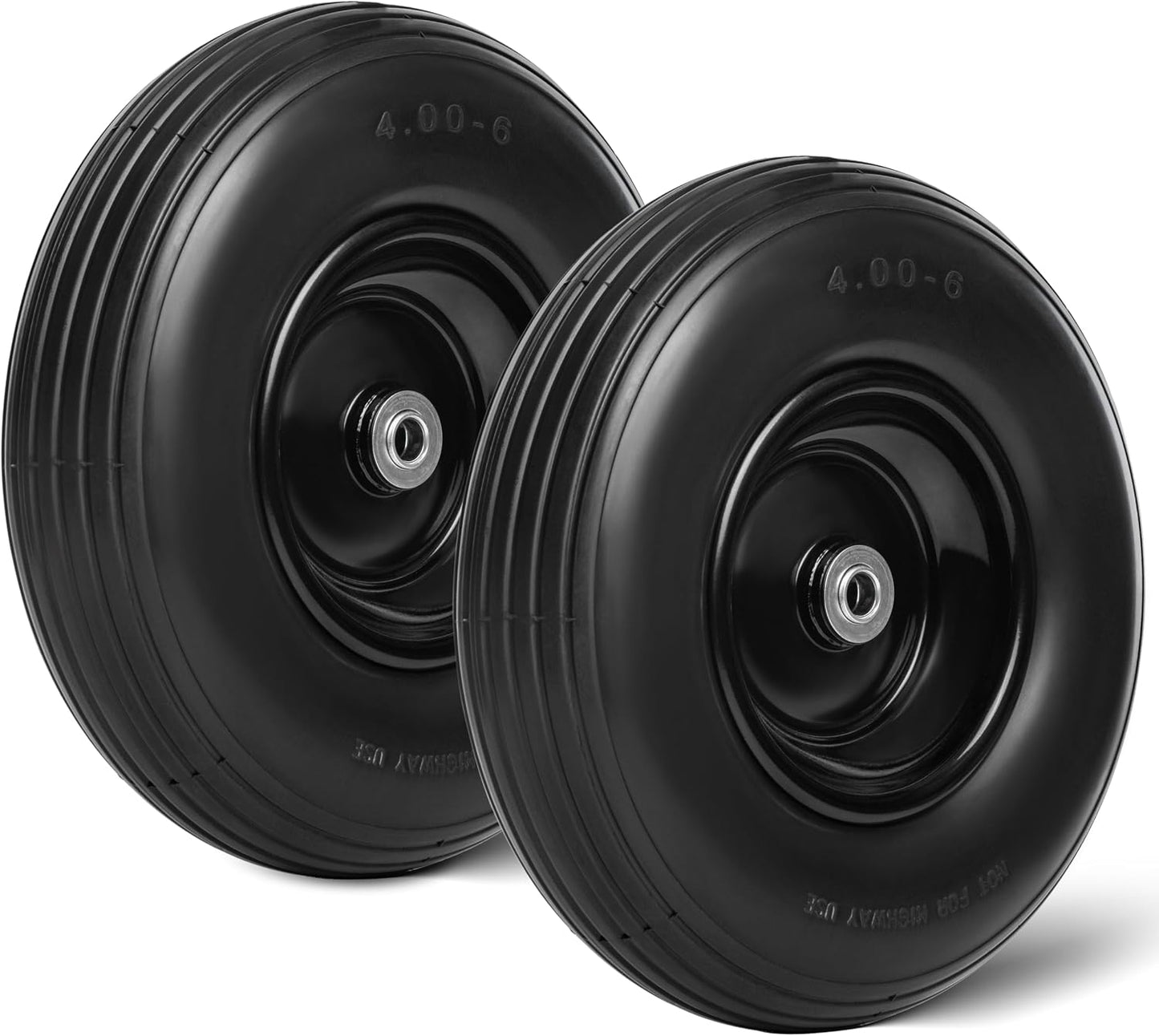 2 Ruedas sin aire 13" 4.00-6 rodamiento 5/8 cubo 2.2"