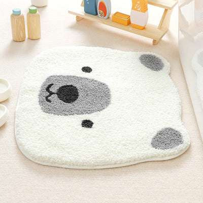 Tapete baño microfibra felpa diseño animales para niños