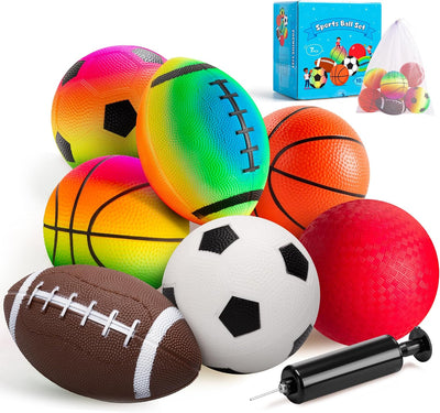 7 Pelotas de 5" para Niños 1-3 Años Juguete Exterior