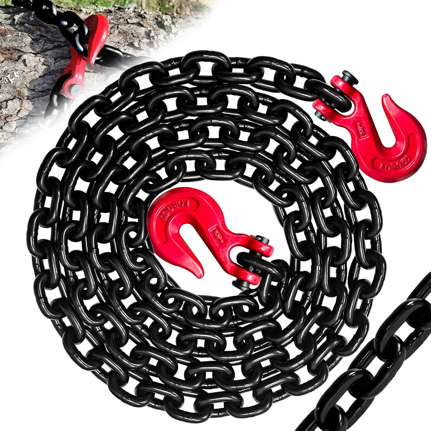 Cadena seguridad remolque 10ft 1/2 con ganchos 12000lb