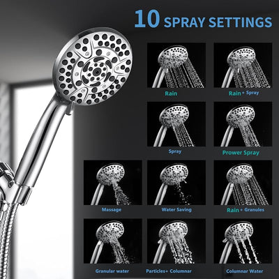 Cabezal ducha mano 10 pulverizadores 60pulg cromado