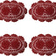 Set 4 manteles algodón ganchillo 10x14pulg borgoña
