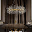Candelabro cristal 12 luces 39" dorado cepillado