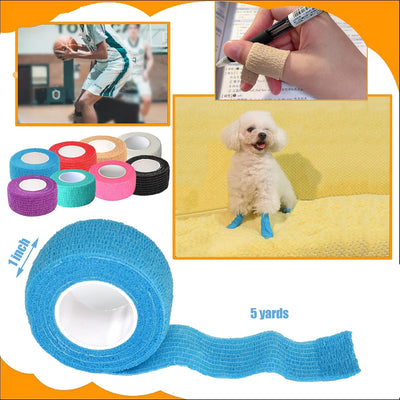8 Pzas Vendajes Autoadhesivos 1pulg x5yardas Mascotas