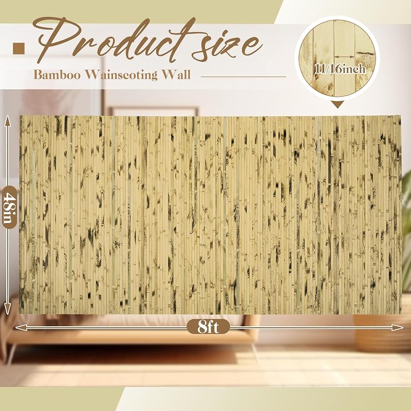 2 Pzas Panel Bambú 48x96" Cubierta Renovable
