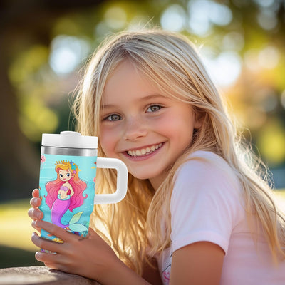 Vaso sirena acero inox para niñas 14oz regalo cumpleaños
