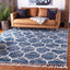Alfombra área enrejada 8ft cuadrada azul/beige