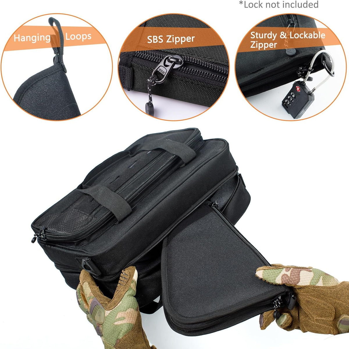 Estuche suave para armas de mano con cremallera
