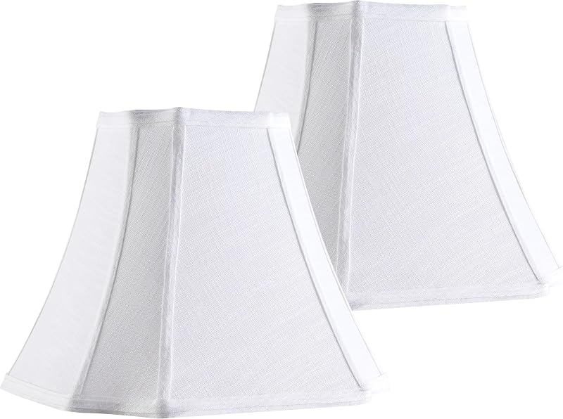 2 Pzas pantalla octagonal blanca hueso para lámpara mesa