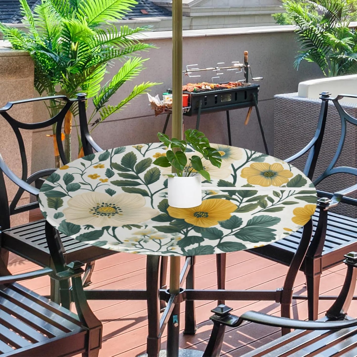 Mantel redondo ajustable impermeable para exteriores 45-56"