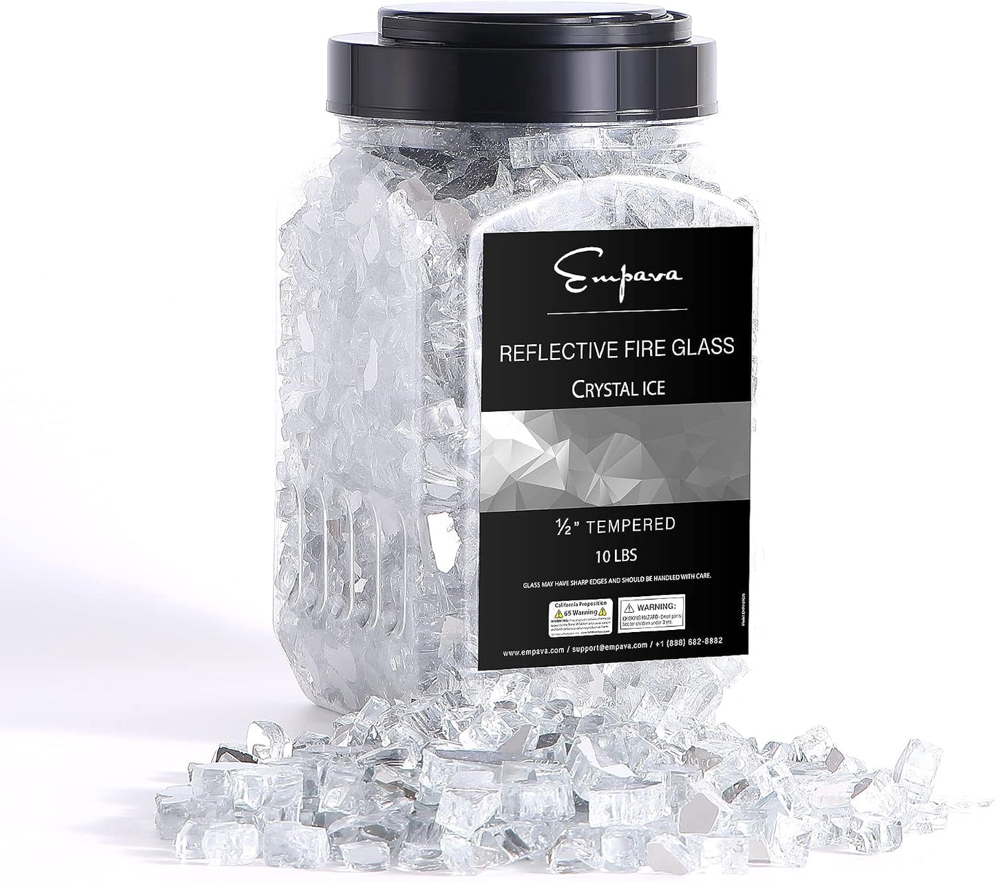 Empava Vidrio Templado Reflectante 10lb 1/2" para Fogata Gas