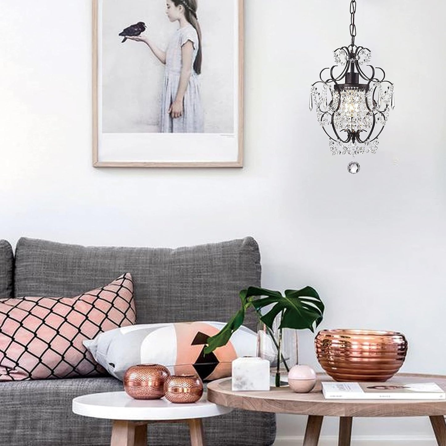 Candelabro cristal bronce antiguo 1 luz para armario