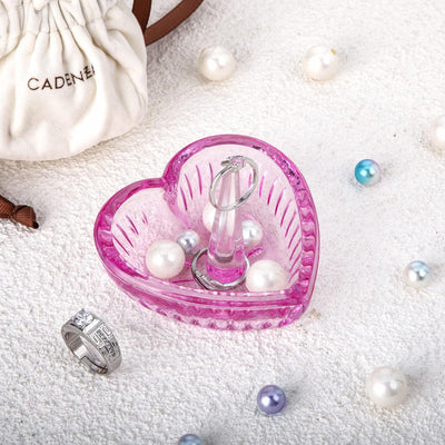 Soporte anillo cristal rosa organiz. joyas