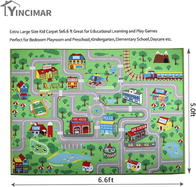 Alfombra set niños 5x6ft 6pulg educativa urbana