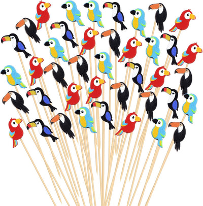 400 Pzas Palillos Bambú Tropicales Brochetas Luau Fiesta