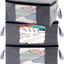 3 Pzas Bolsas Almacenamiento Rectangulares Color Gris
