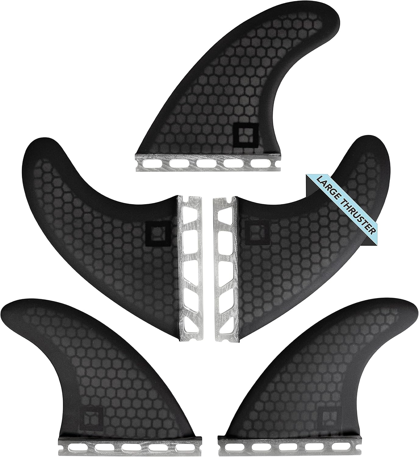 Set aletas surf fibra vidrio panal comp single fin