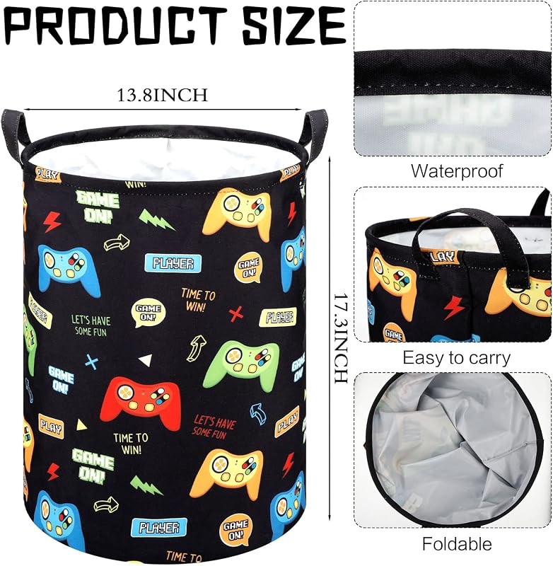 2 Pzas Cesta Ropa Sucia Gamer para Niños Almacenamiento