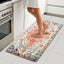 Tapete cocina bohemio antifatiga acolchado naranja azul