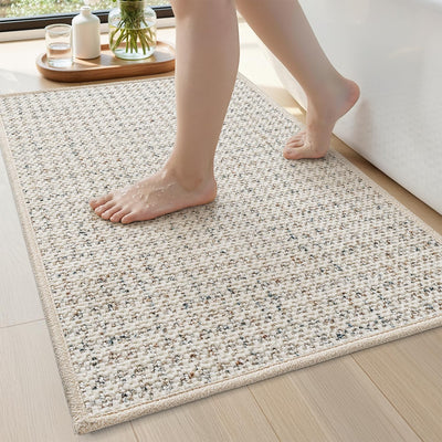 Alfombra baño 24x36pulg antideslizante secado rápido color marfil