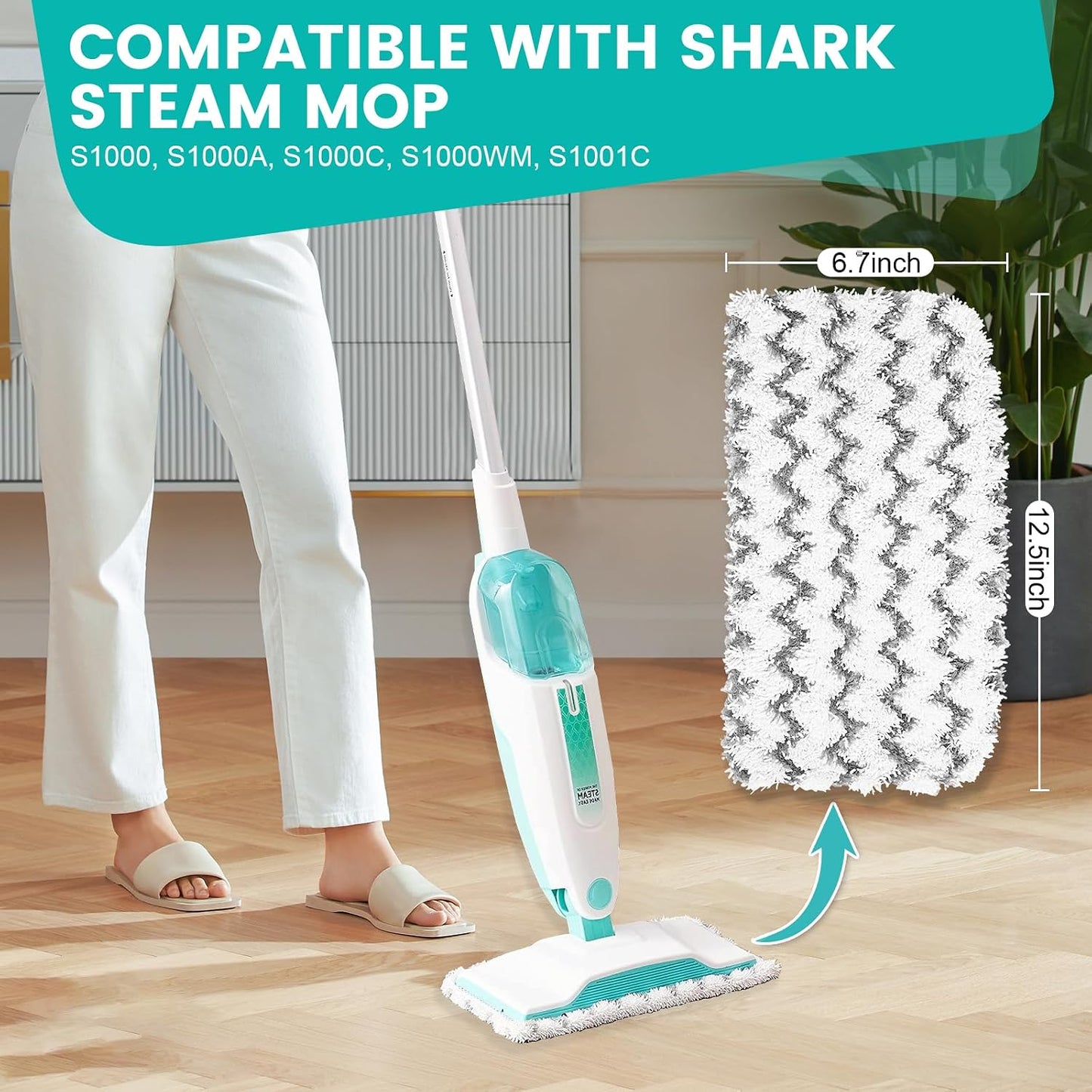 6 Pack Almohadillas Repuesto Mopa Vapor Comp Shark S1000