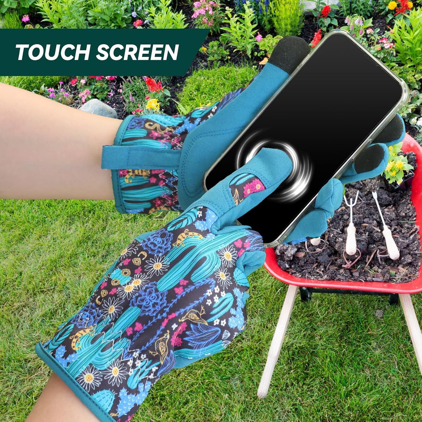 Guantes jardinería mujer tacto agarre antiespinas