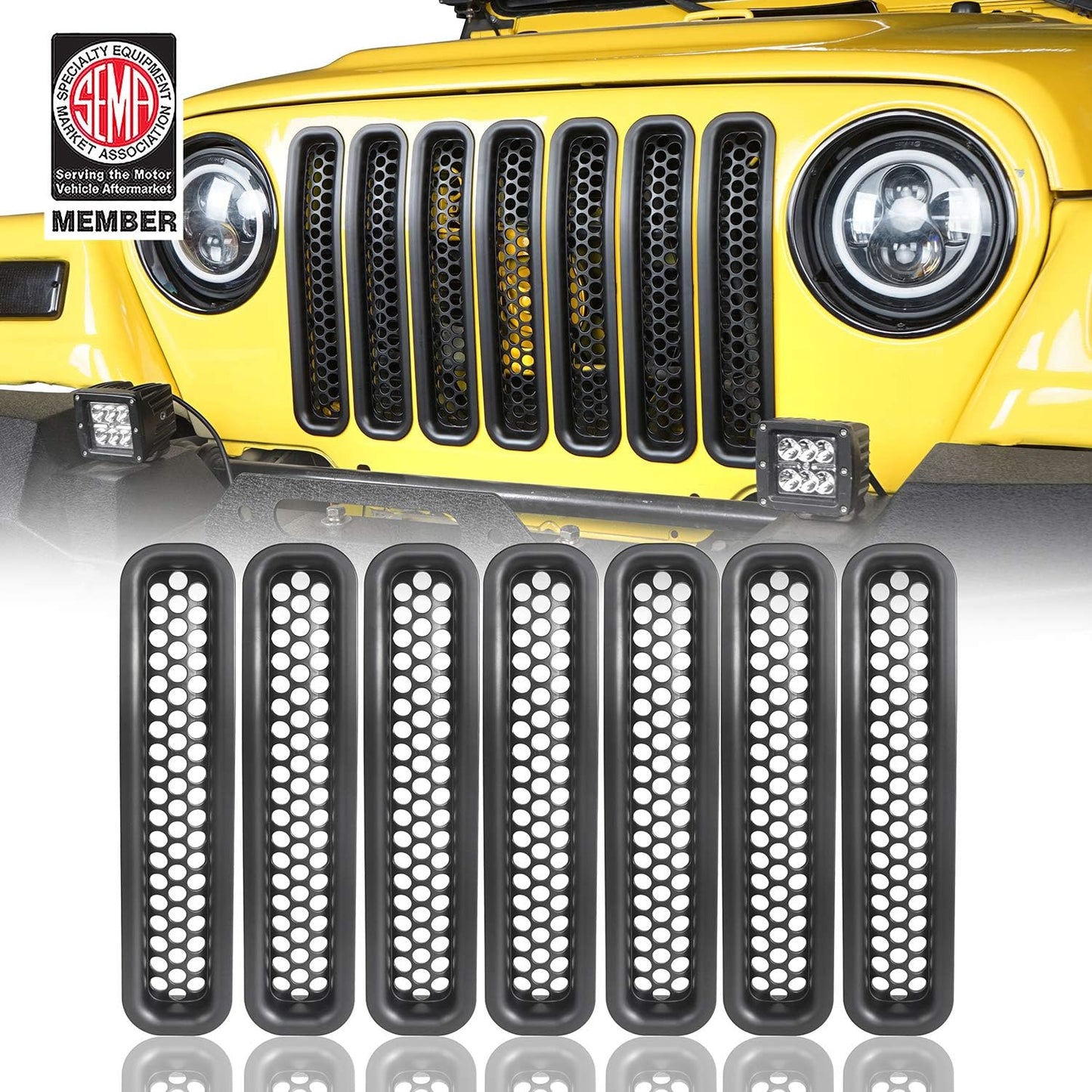 Rejilla protectora malla para Jeep TJ Wrangler 97-06