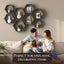Set 8 estantes flotantes hexagonales madera granja