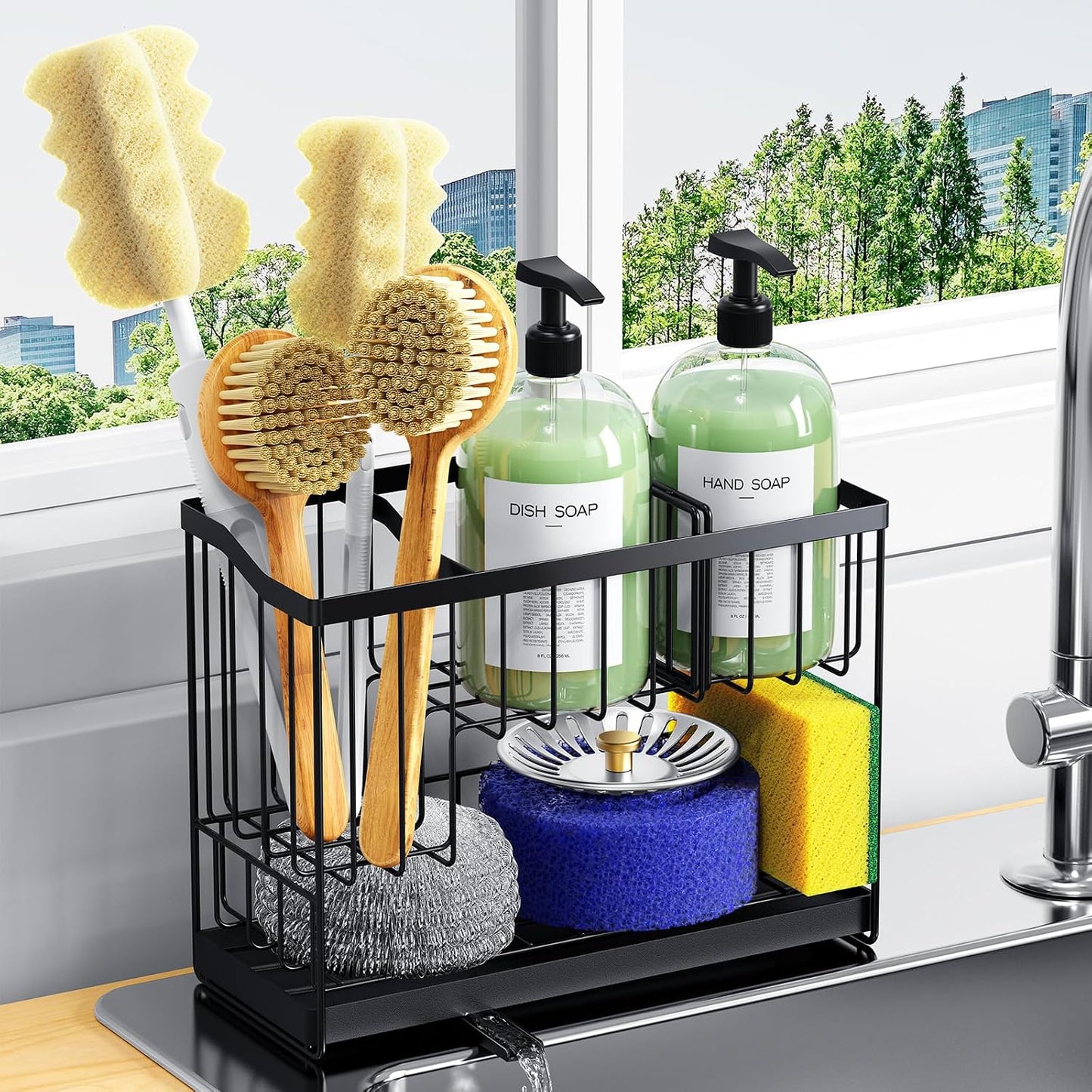 Organizador fregadero 2 niveles acero inox 304 con bandeja