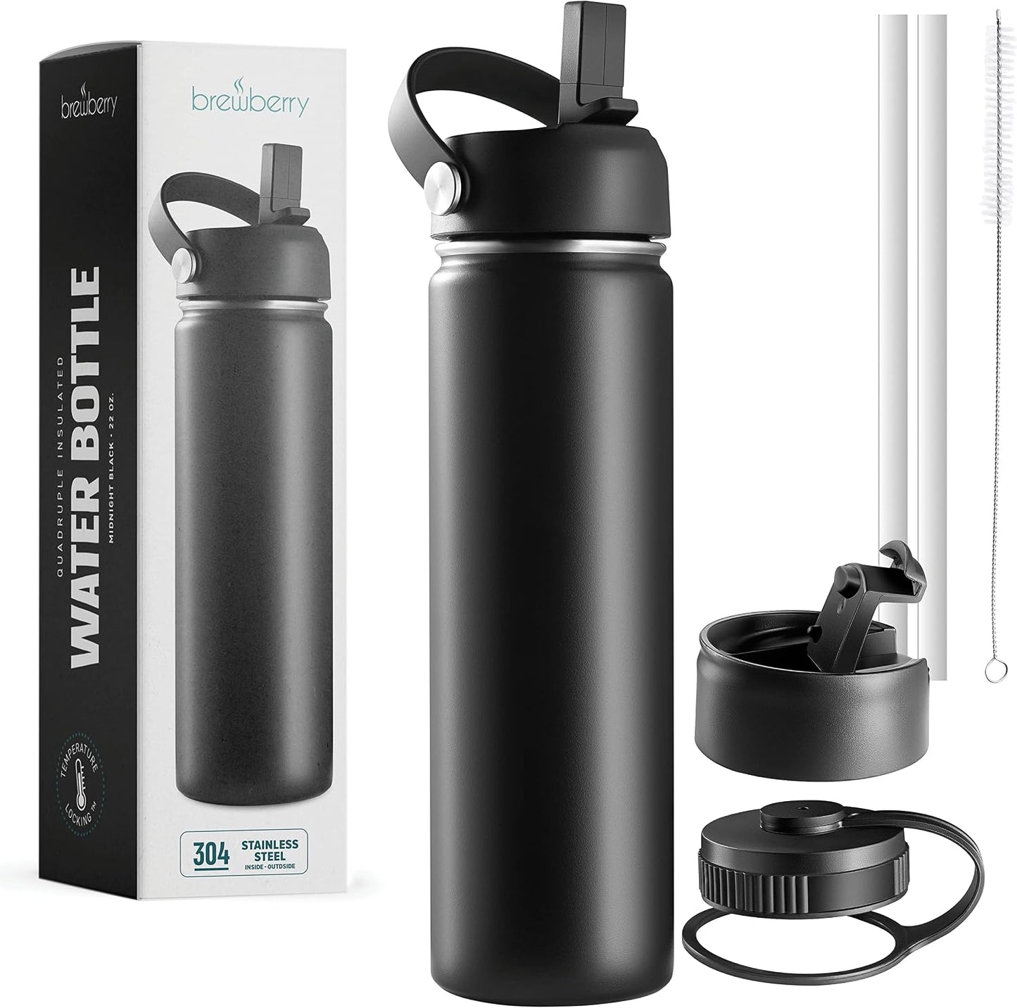 Botella agua acero inox doble pared taza viaje bebidas