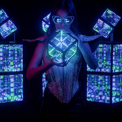 Lámpara LED HyperCube Nano reactiva al sonido RGB
