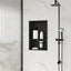 Nicho ducha acero inox 12x18" estantes dobles negro mate