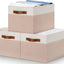 Cajas tela plegables con asas para organizar armario