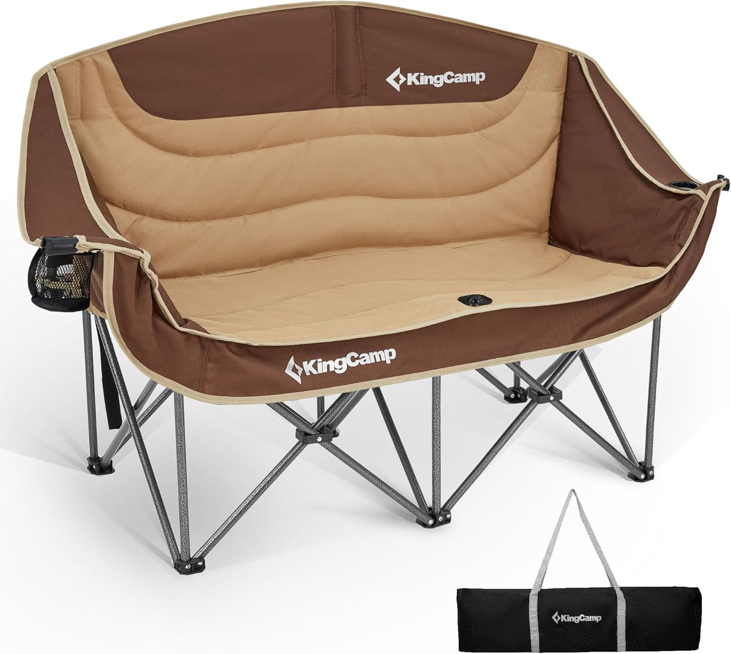 Silla campamento doble XL 660lb plegable acolchado para 2
