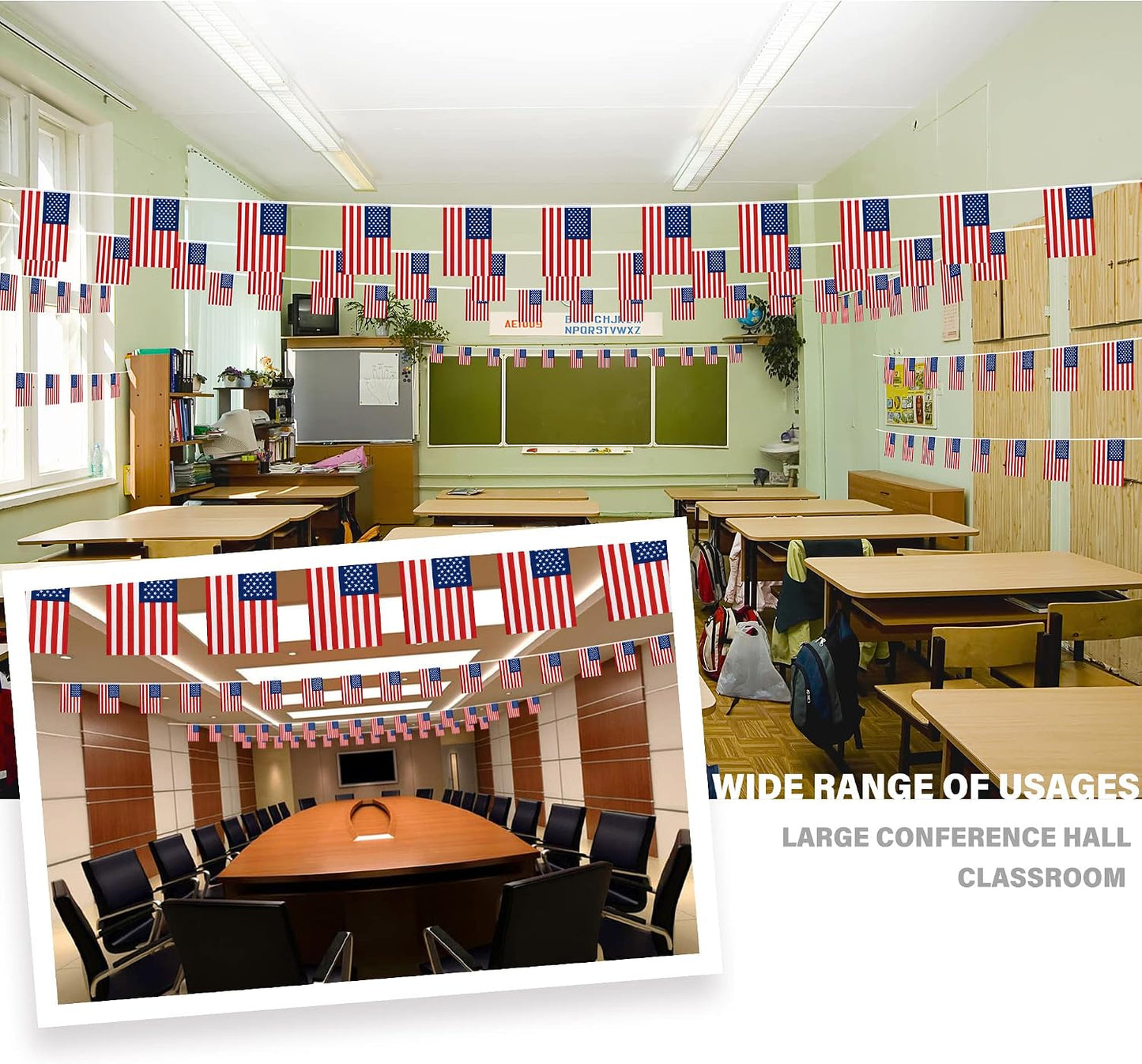 2 Pzas Banderines Bandera EE.UU. Decoración Patriótica
